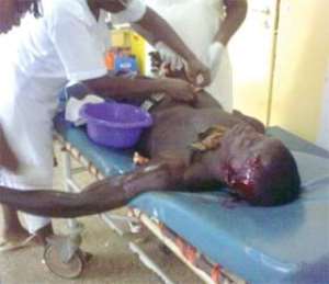 The injured receiving treatment at Akwatia Hospital