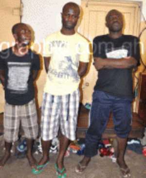 Some of the suspects, From left: Oduro Danso, Owuraku Amofa Appiah and Charles Grantson
