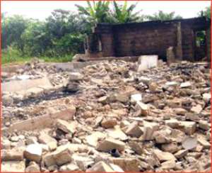 The rubbles of the 7-bedroom house