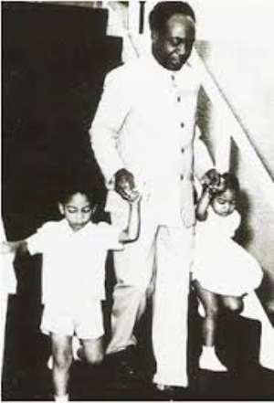 Nkrumah and two of his children