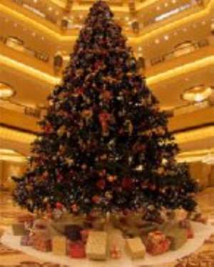 The 13-metre high, diamond-decorated tree has 131 different jewellery pieces, including gold and precious stones.