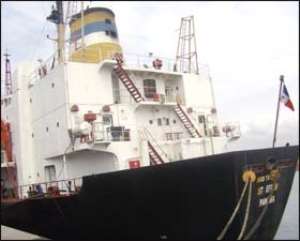 The cocaine-laden ship at the Tema Port