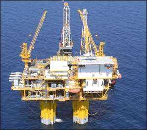 Oil plant in the middle of the sea