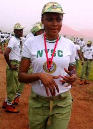 Most Beautiful Girl in Nigeria steps out in NYSC gear