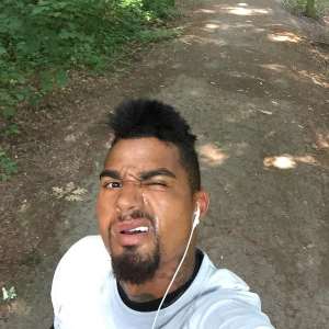 Kevin-Prince Boateng took a selfie after training on Friday.