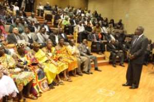 President Mills addressing chiefs and people at St Pauls University, Ottawa
