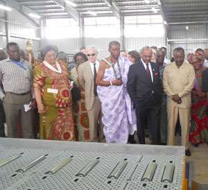 Hanna Tetteh, Kwesi Ahwoi amp; other dignitaires inpecting the equipments