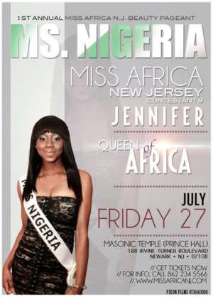 Jennifer Alemoh to represent Nigeria in MISS AFRICA NEW JERSEY PAGEANT 2012