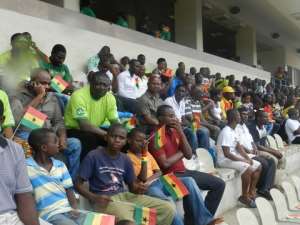 A cross section of the fans waiting anxiously for the game