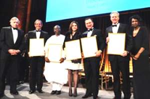 Ken Ofori Atta together with the other four award winners