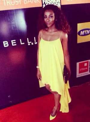 Genevieve Nnaji's Yellow Dress to Lagos Fashion  Design Week