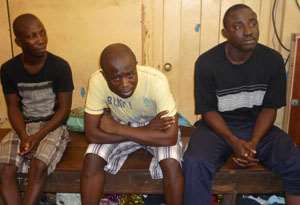 The suspects including L/Cpl Charles Grandson (right)