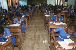 Students writing thier B.E.C.E exams