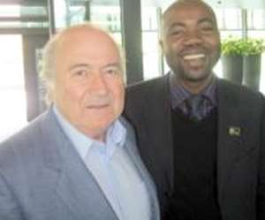Sepp Blatter and Samson Deen, CEO of Africa Origin