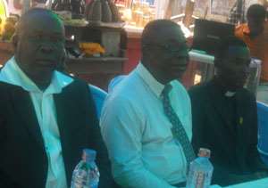 Evangelist Crabbe right sitting with Kwaku Friempong at the programme