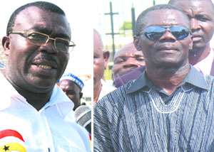 Mr. Asamoah Boateng, Ex-Minister of Information left, Gbevlo Lartey, National Security Boss right