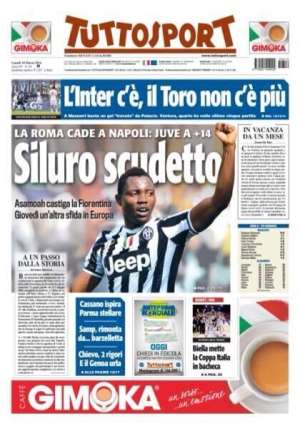 Kwadwo Asamoah recognized in the front page of Tuttosport