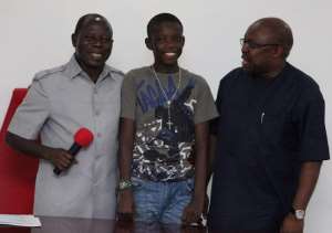 EDO STATE GOVERNOR ADAMS OSHIOMOLE AWARDS STOWAWAY KID SCHOLARSHI8203;P