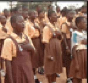 A section of BECE candidates on assemly just before the start of a paper