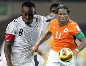 Michael Essien and Didier Drogba