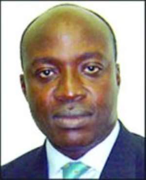 Mr Frank Adu Jnr, Managing Director, CAL Bank addressing the media and analysts in Accra.