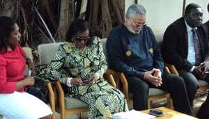 Mr and mrs Rawlings at the meeting with the Volta Chiefs