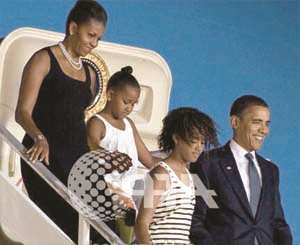 US President Barack Obama and family