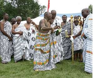Some traditional leaders pouring libation