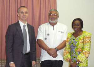 The former First Couple with the Russian Ambassador, Mr. Vladimir Barbin
