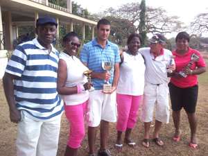 Martin Poku, captain of the Royal Golf Club, in a group photograph with the winners.
