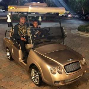 See my money: Mayweather buys gold Bentley golf cart for son's birthday