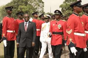 Presient Mills Inspecting the guard of honor