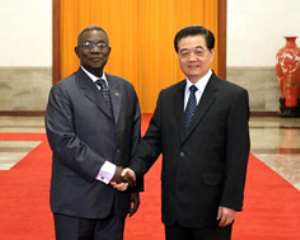 President John Evans Atta Mills and his Chinese counterpart, Hu Jintao