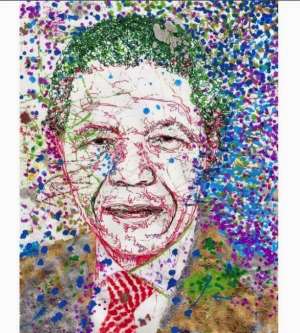 Art Tribute to Nelson Mandela By Young Female Visual Artist Nile Livingston