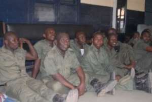 Some security guards of the Ghana Atomic Commission who were arrested by the police