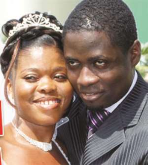 Ernest and Shiella in wedding bliss