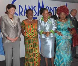 Mrs. Naadu Mills and some of the First Ladies at the Crans Montana Forum