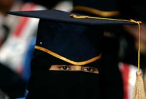 A Muslim graduate in niqab