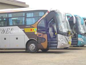 The buses on display