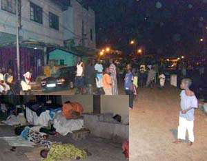 Some Cape Coast residents sleeping outside with their property