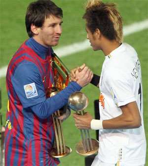 Lionel Messi with Neymar