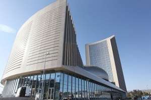 face of new African Union building -- projecting AU power?