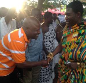 New BA Stars owner Charles Kwadwo Ntim with the Omanhene of Techiman traditional area Nana Akumfi Ameyaw IV