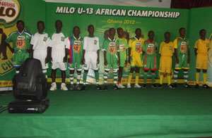 Players and their deputies displaying the jerseys they will be using for the tournament