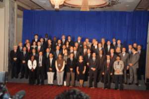 A group photograph of the Heads of state from 46 countries at the Open Government Partnership.