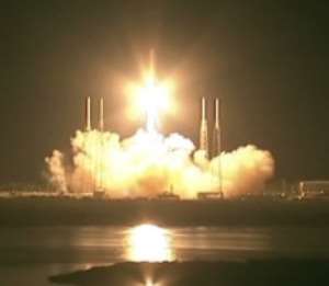 Private companys rocket blasts off, carrying capsule to space station
