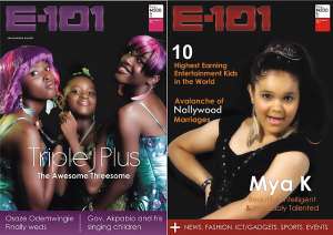 Nigerian Music prodigies Mya K, Triple J Plus cover E-101magazine special children edition