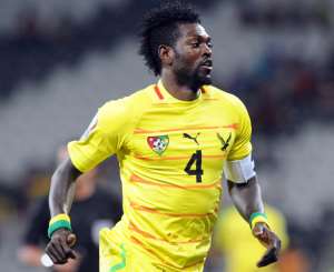 Ghana captain Asamoah Gyan salutes Emmanuel Adebayor as one of Africa's best players