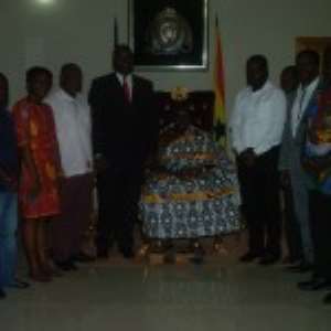 Officials of Ghana Tennis Federation in a group photograph with Otumfuo