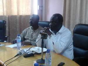 Outgoing WR Minister, EKT Addo (Right) and the deputy, Alfred Ekow Gyan